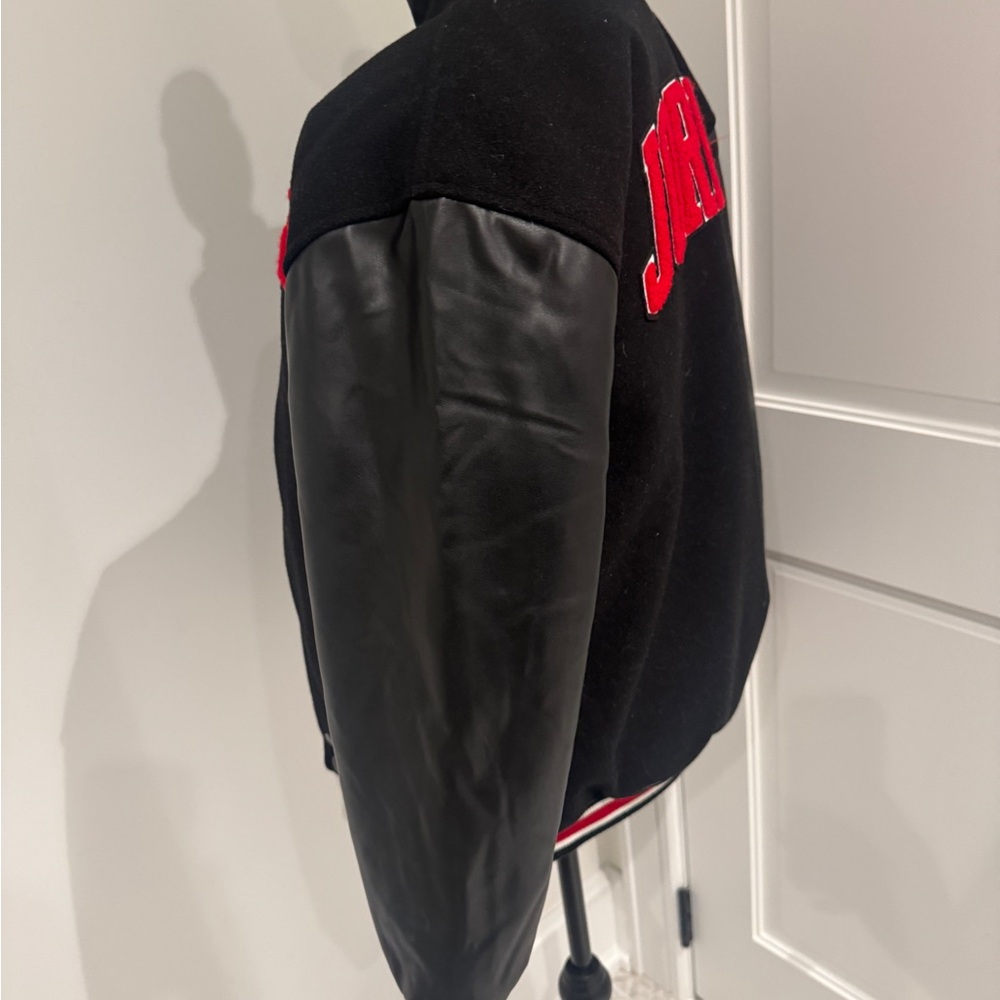 Stylish Black and Red Varsity Jacket